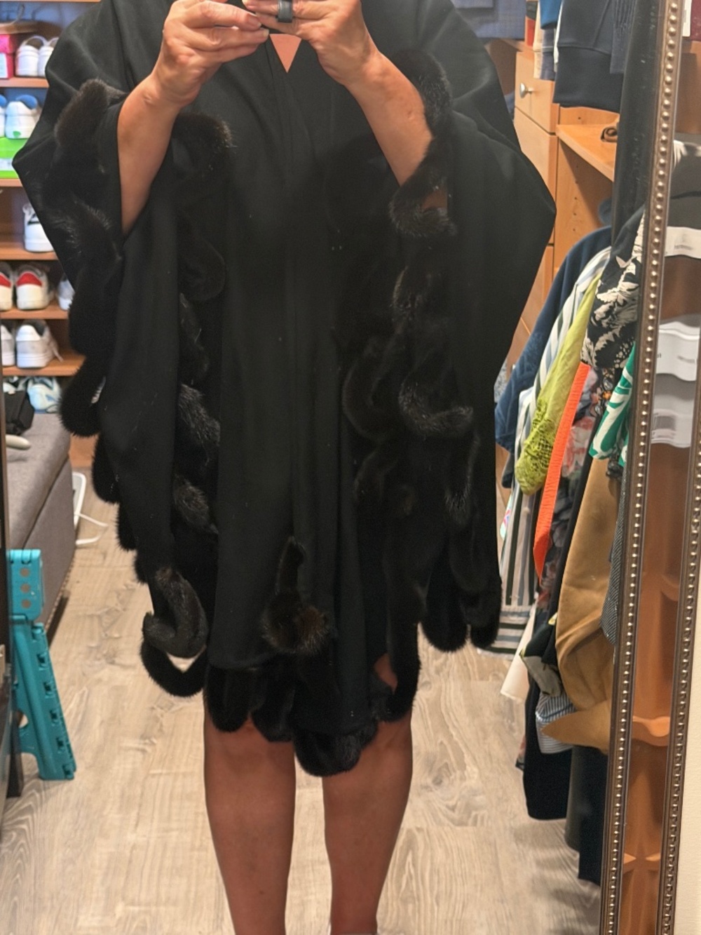 Wool and fur shawl